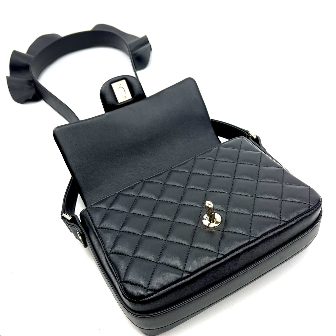 CHANEL Calfskin Quilted Bolero De Chanel Flap Bag Black