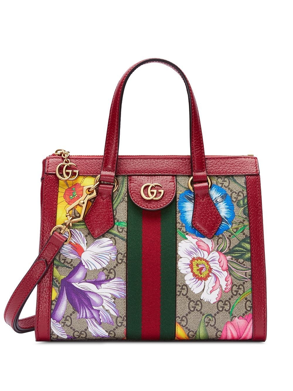 Ophidia GG Flora tote bag in Red