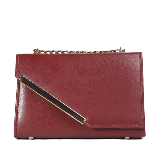 Zelosstyle Burgundy Luxe Cross Body Bag