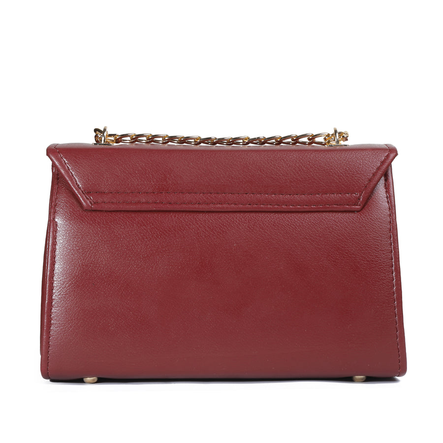 Zelosstyle Burgundy Luxe Cross Body Bag