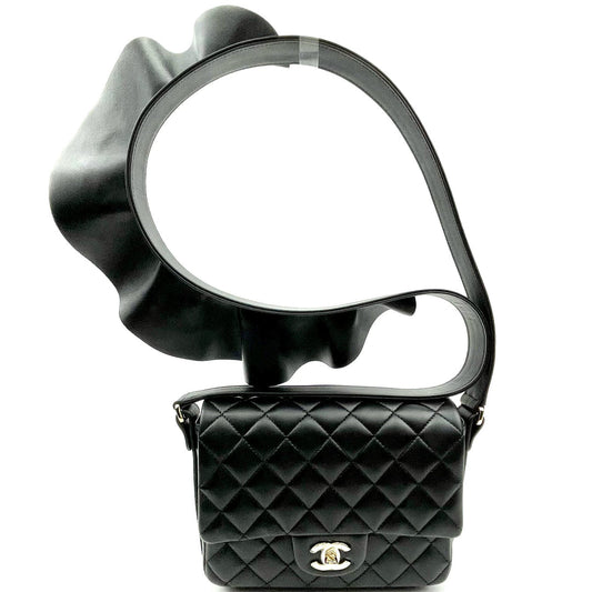 CHANEL Calfskin Quilted Bolero De Chanel Flap Bag Black