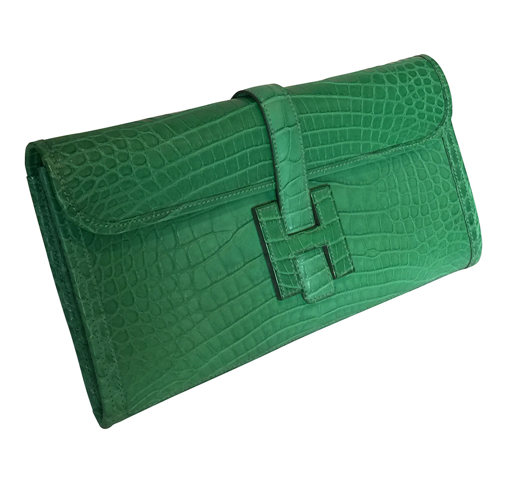 Hermès Jige Elan 29 Clutch Alligator Matte Bag