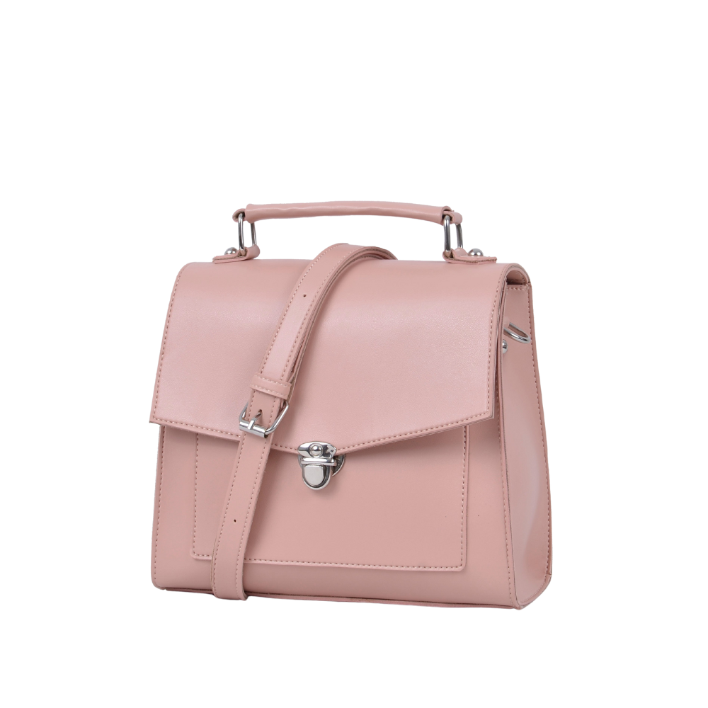 Zelosstyle Peach push-lock messenger bag