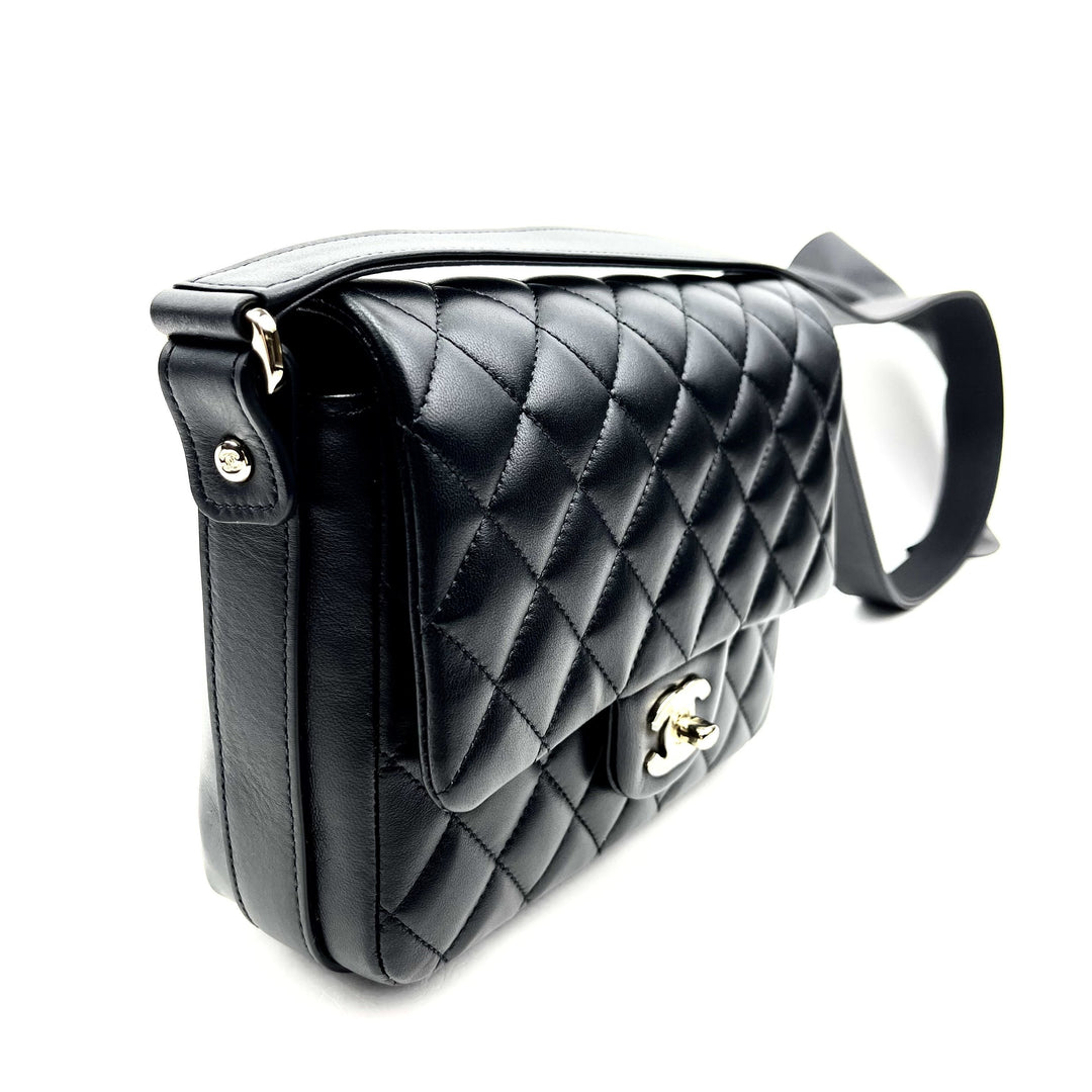 CHANEL Calfskin Quilted Bolero De Chanel Flap Bag Black