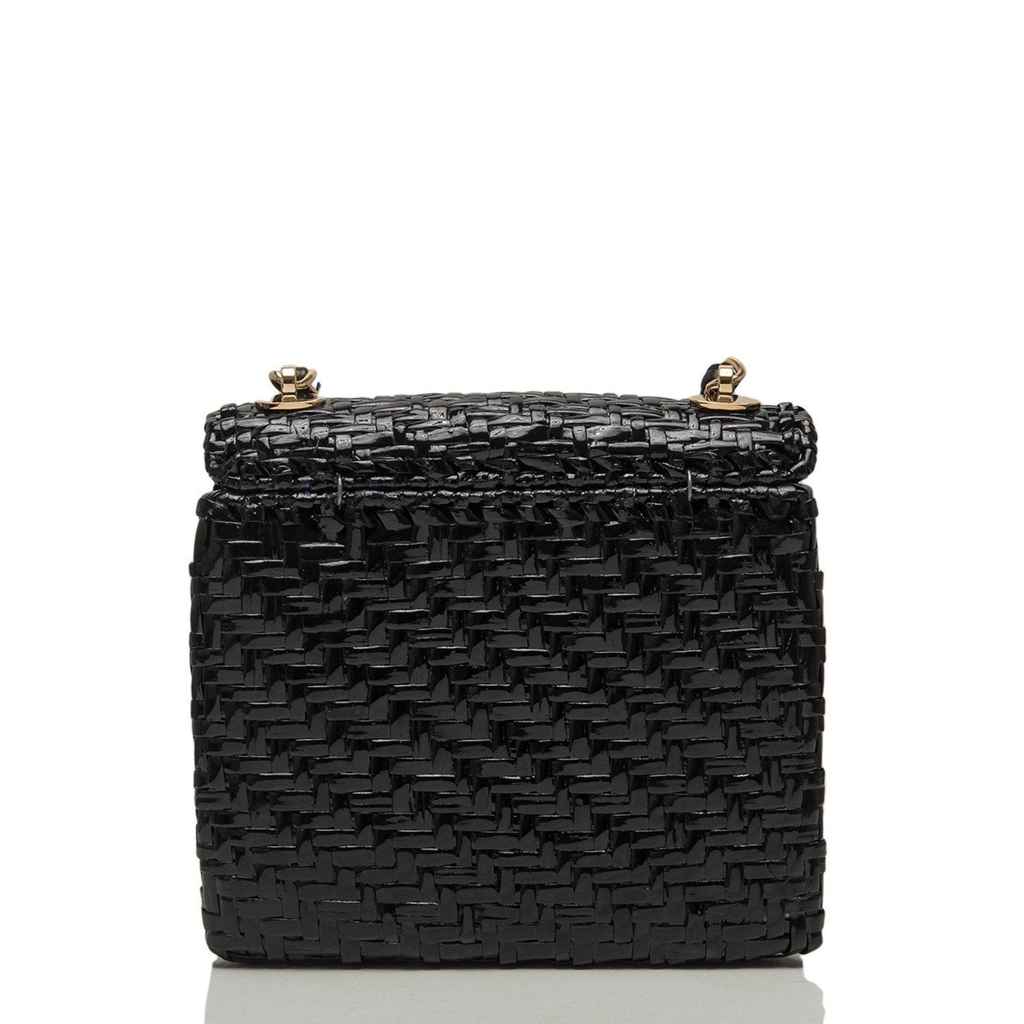 Chanel Vintage Glazed Black Wicker Mini Flap Bag