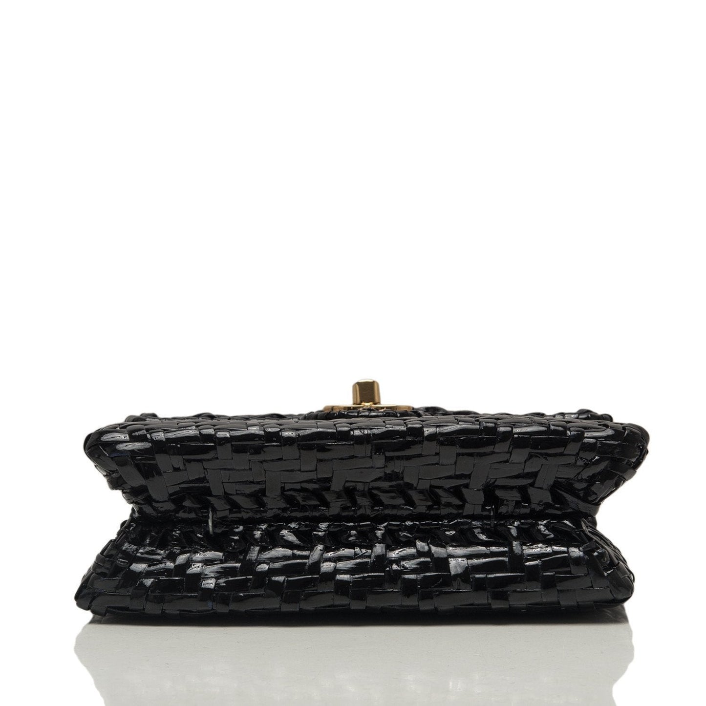 Chanel Vintage Glazed Black Wicker Mini Flap Bag