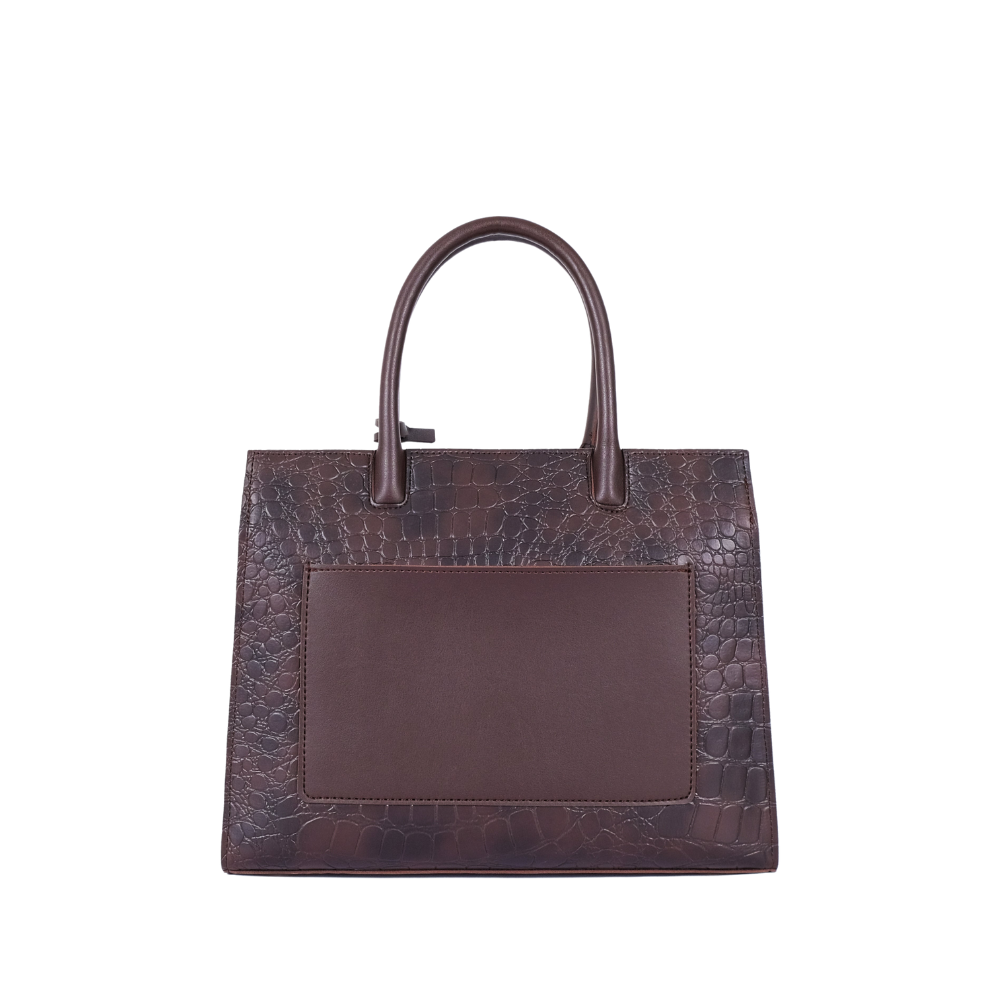 Zelosstyle Dark brown crocodile vintage handbag