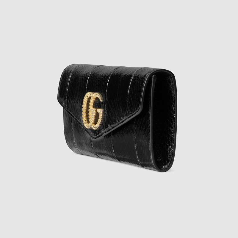 Broadway snakeskin clutch with Double G Black snakeskin