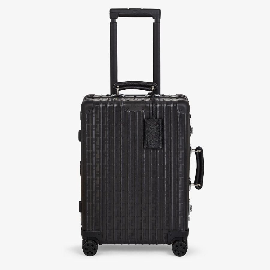 Fendi Aluminum Trolley Case With Leather Details