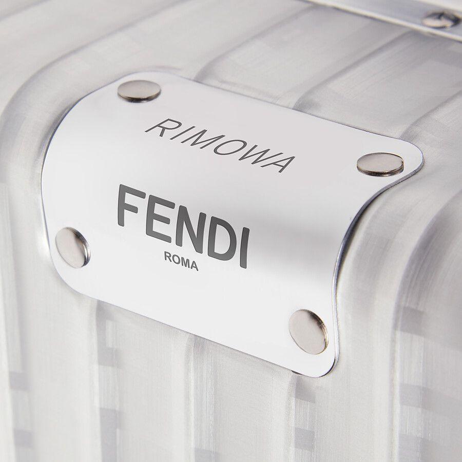 Fendi Aluminum Trolley Case With Leather Details