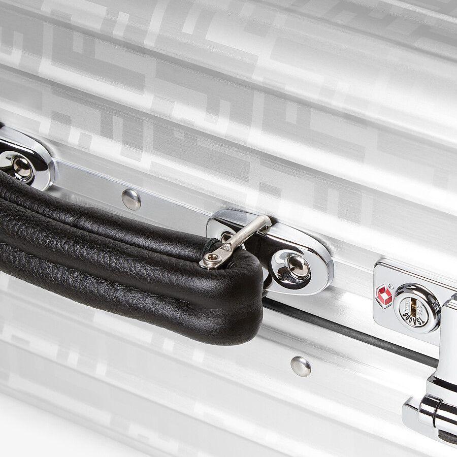 Fendi Aluminum Trolley Case With Leather Details