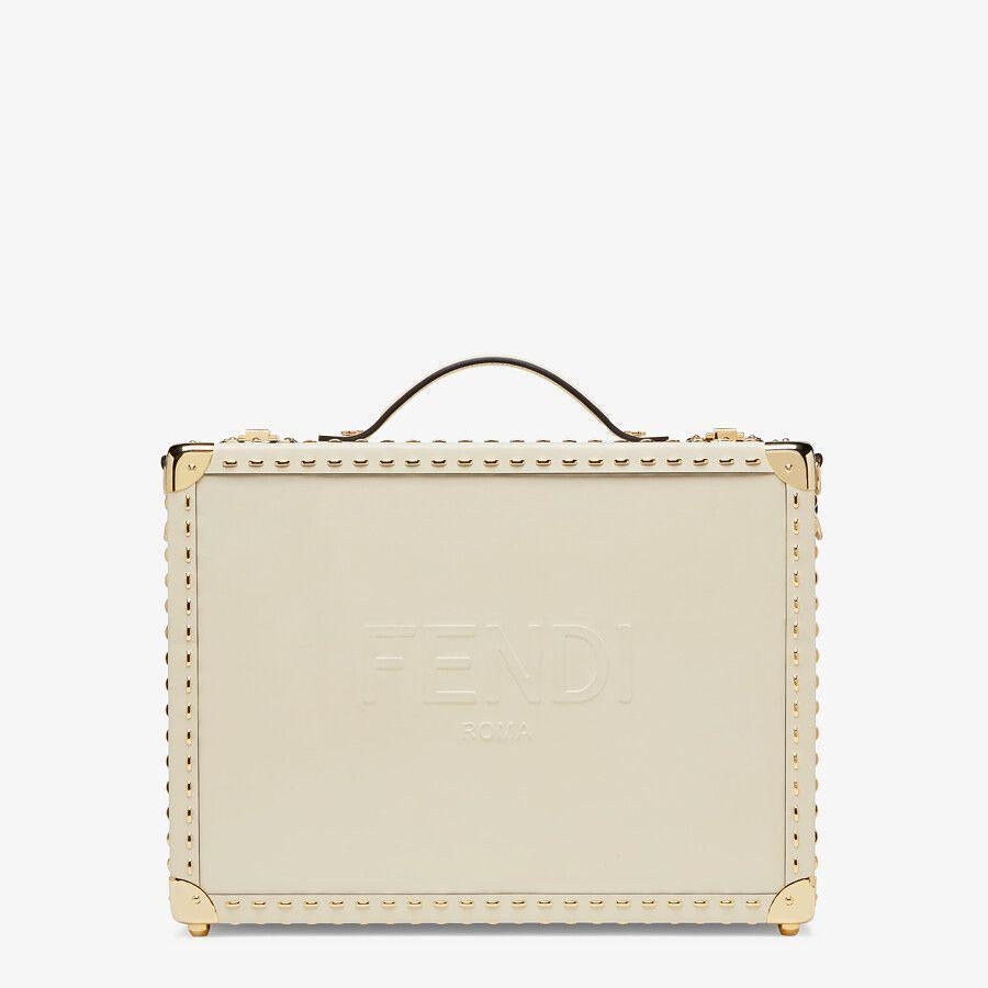 Fendi Medium White Leather Suitcase