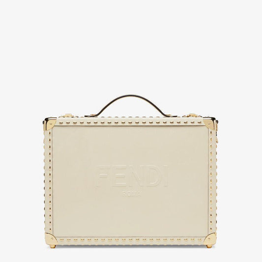 Fendi Medium White Leather Suitcase