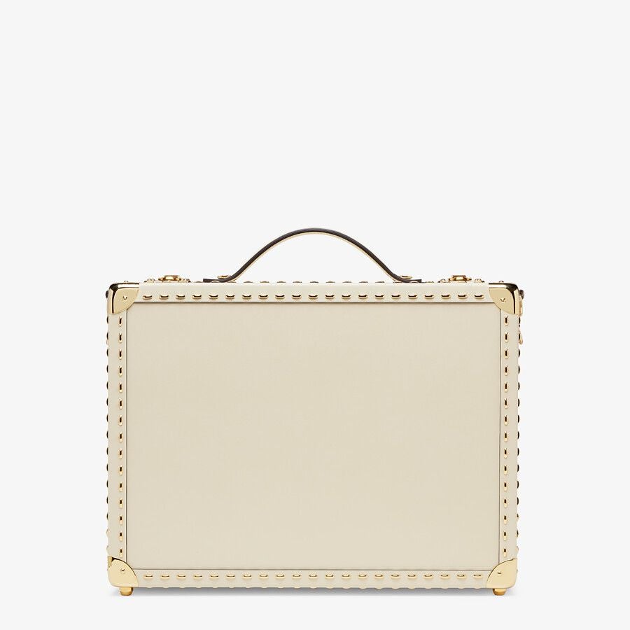 Fendi Medium White Leather Suitcase