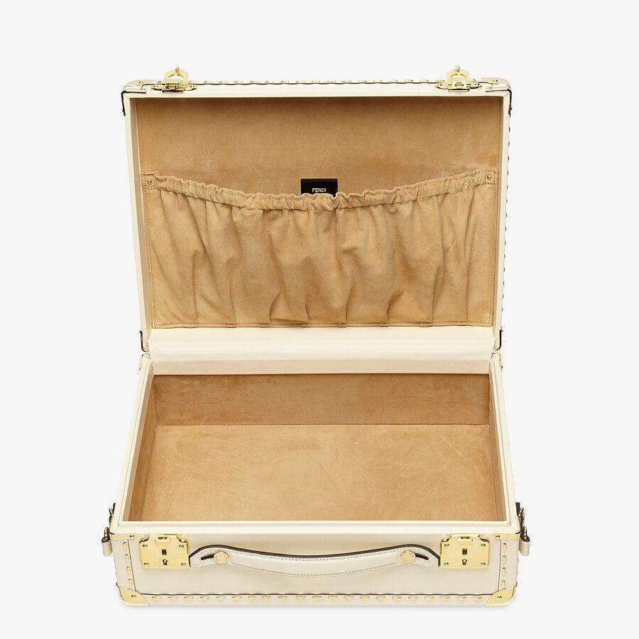 Fendi Medium White Leather Suitcase