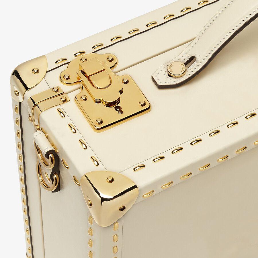 Fendi Medium White Leather Suitcase