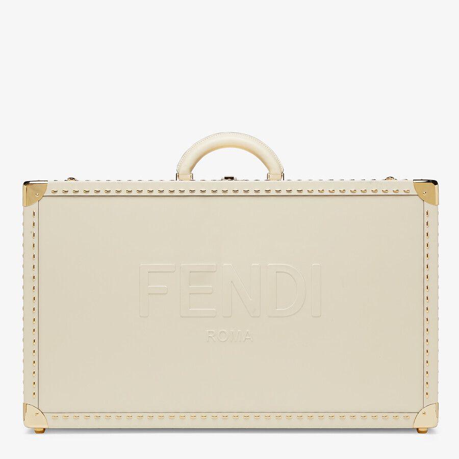 Fendi Large White Leather Suitcase