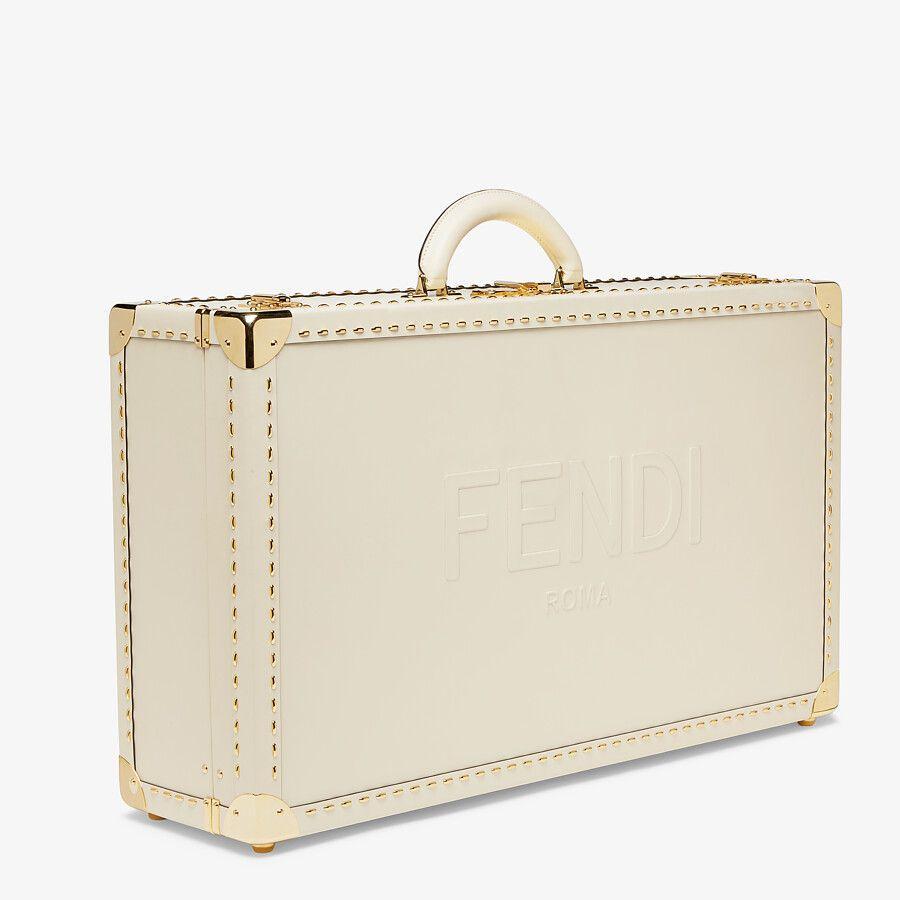 Fendi Large White Leather Suitcase