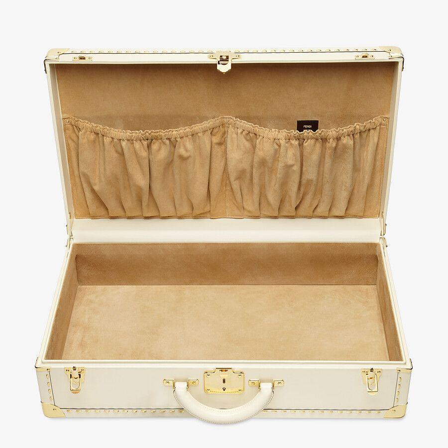 Fendi Large White Leather Suitcase