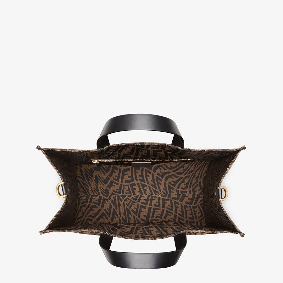 Fendi Brown Jacquard Ff Vertigo Bag