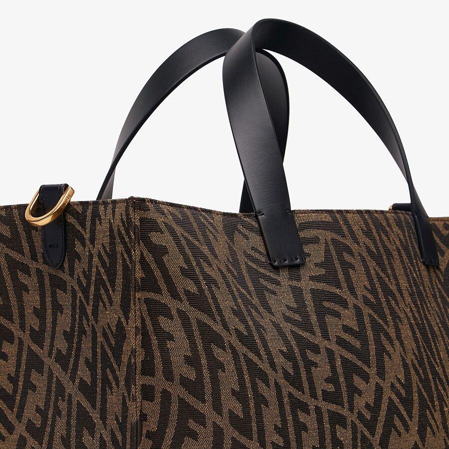 Fendi Brown Jacquard Ff Vertigo Bag