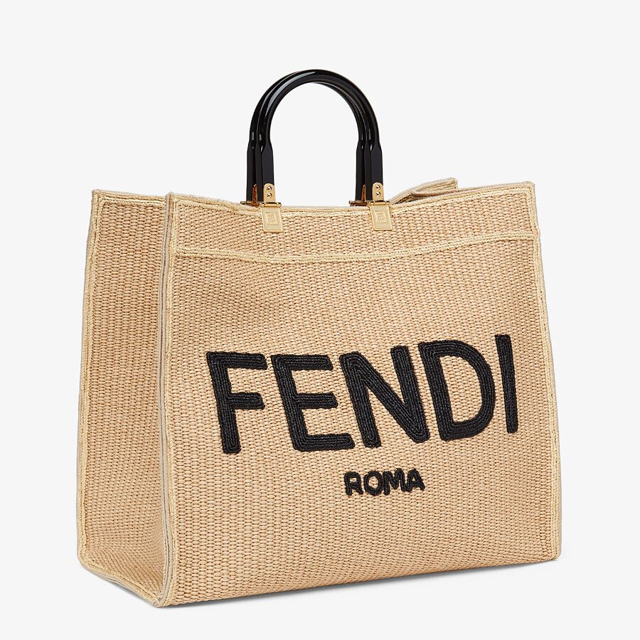 Fendi Large Woven Straw Shopper