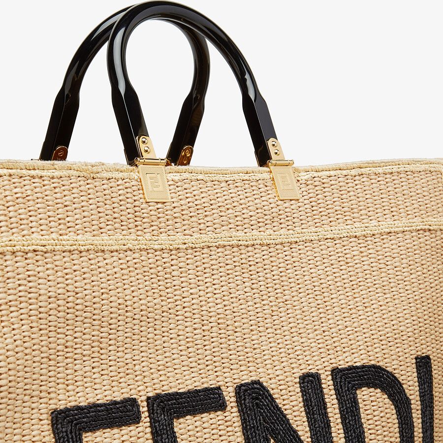 Fendi Large Woven Straw Shopper