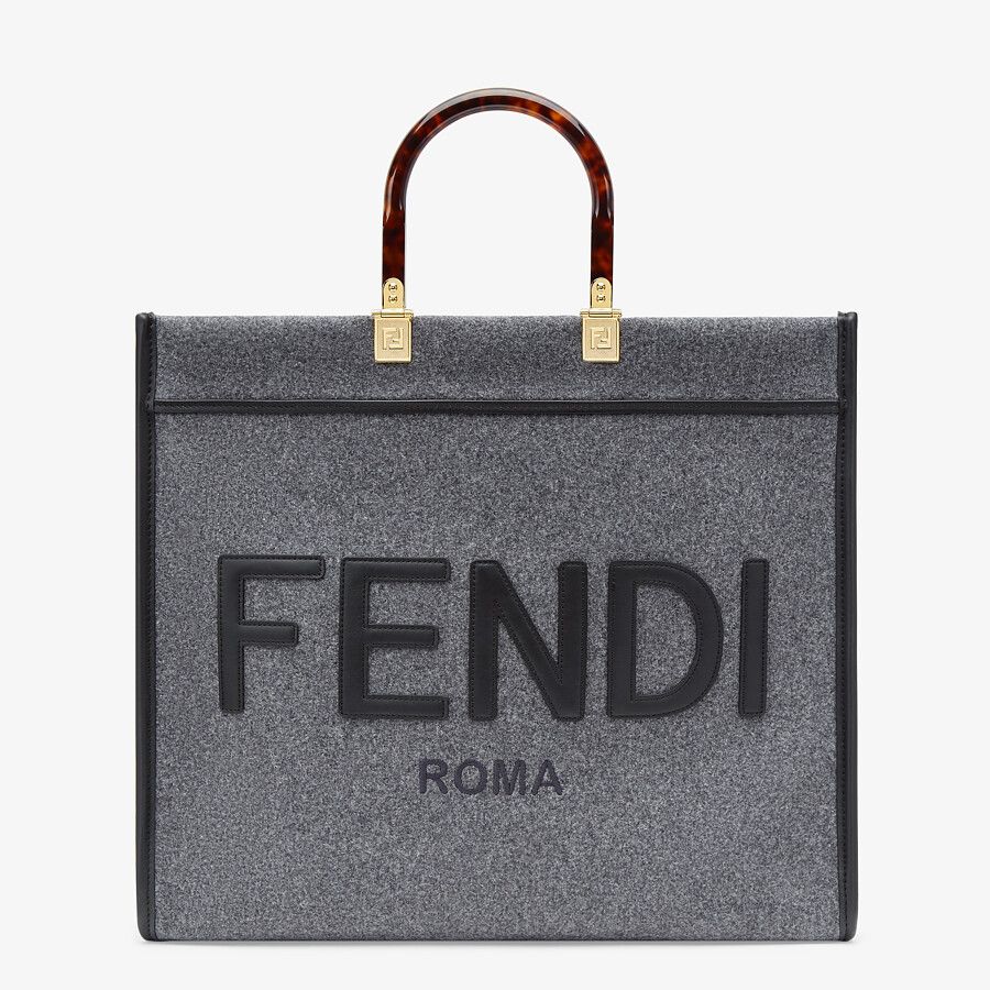 Fendi Large Gray Flannel Shopper