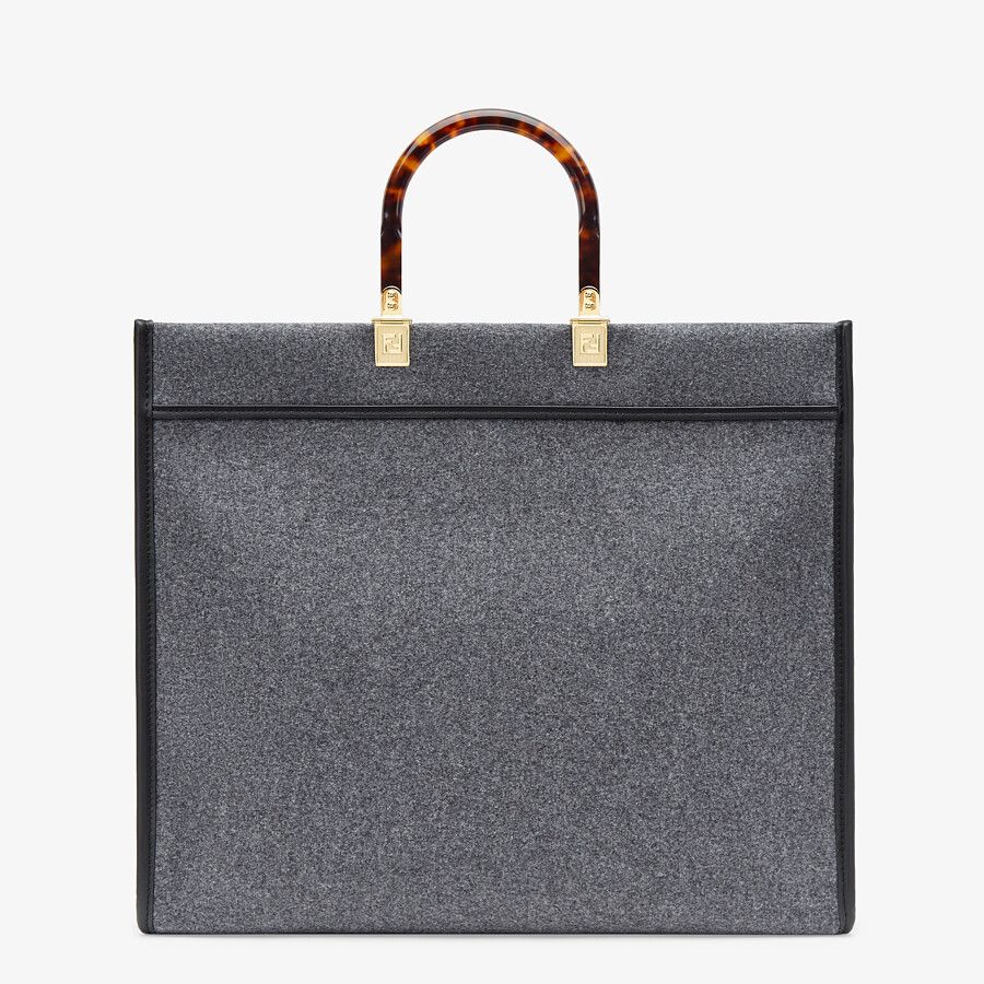 Fendi Large Gray Flannel Shopper