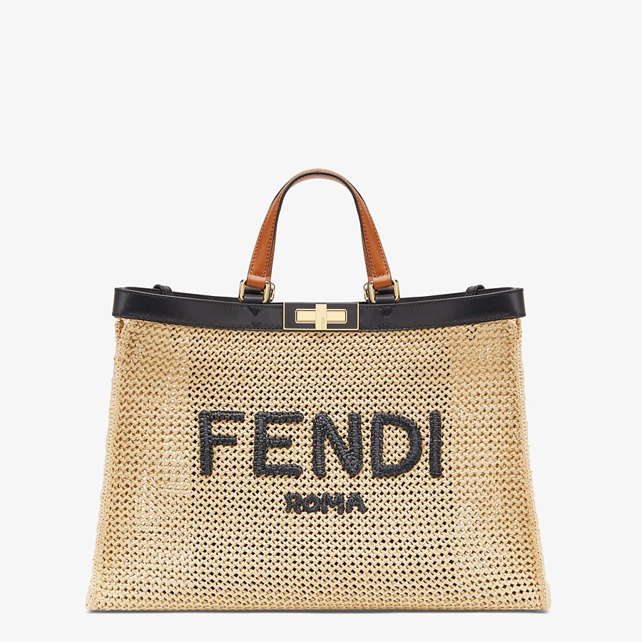 Fendi X-tote Natural Raffia Bag