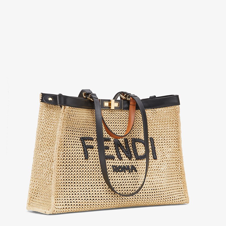 Fendi X-tote Natural Raffia Bag