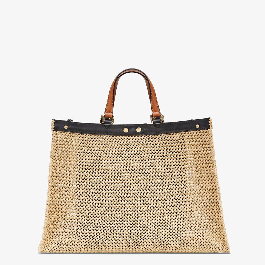 Fendi X-tote Natural Raffia Bag