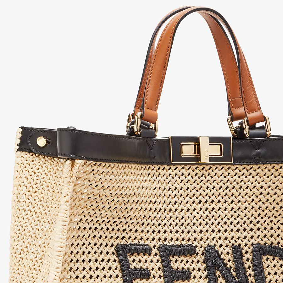 Fendi X-tote Natural Raffia Bag