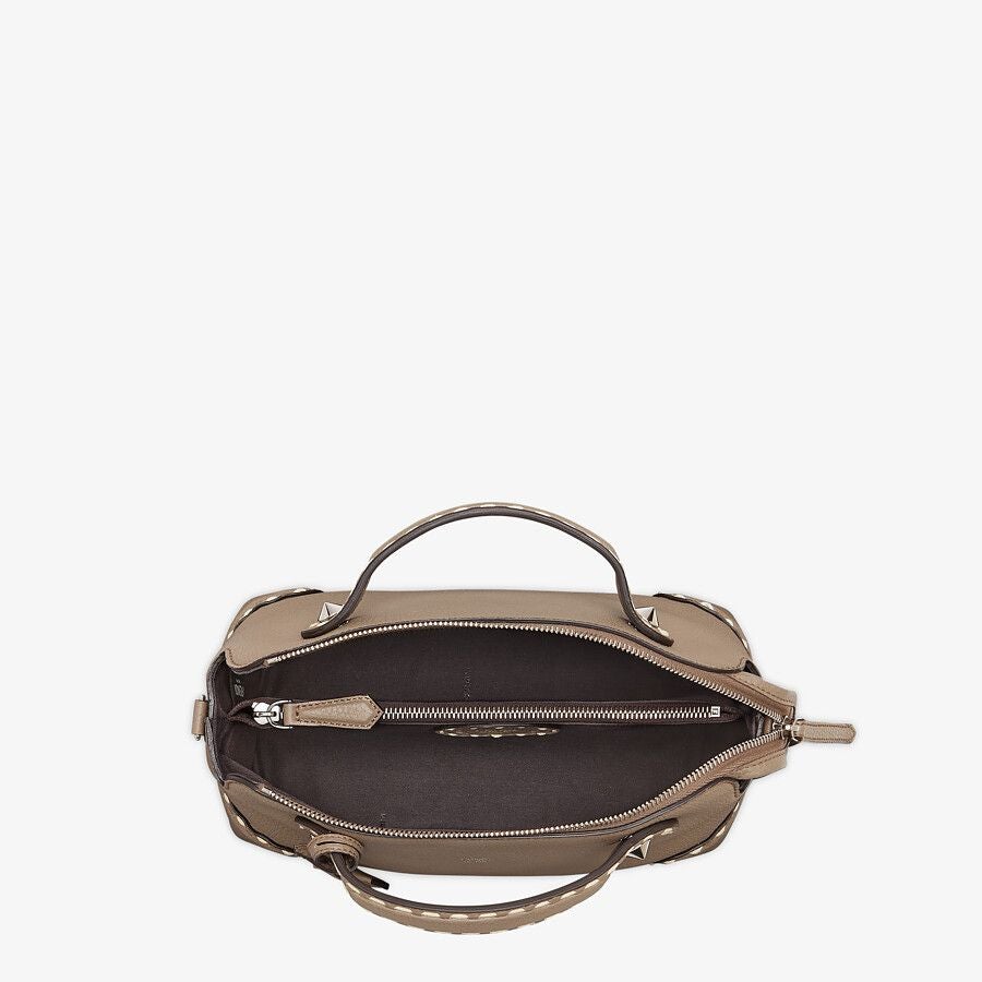 Fendi Full Grain Leather Boston Bag