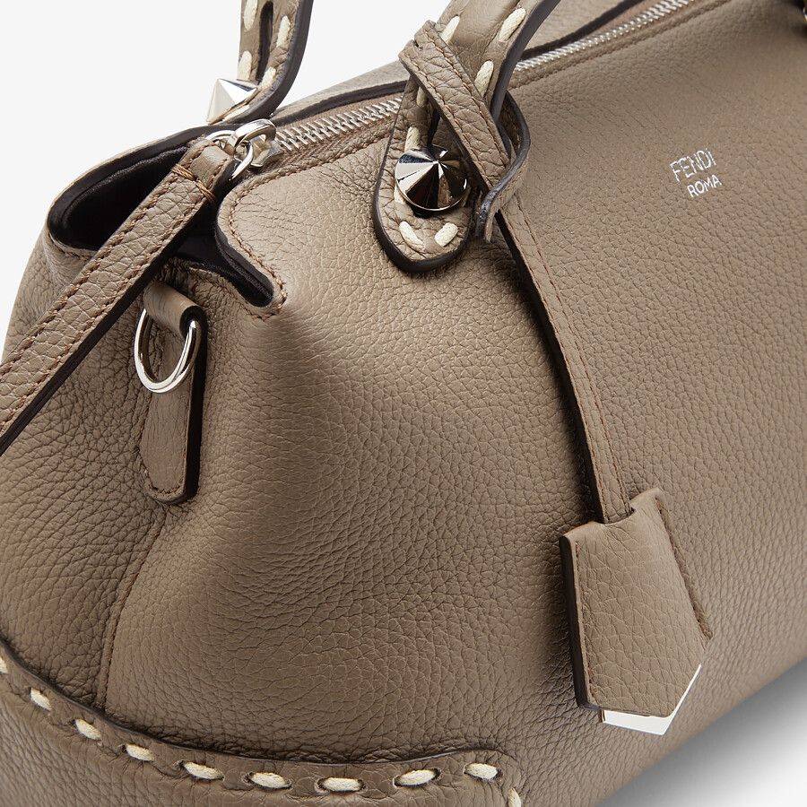 Fendi Full Grain Leather Boston Bag