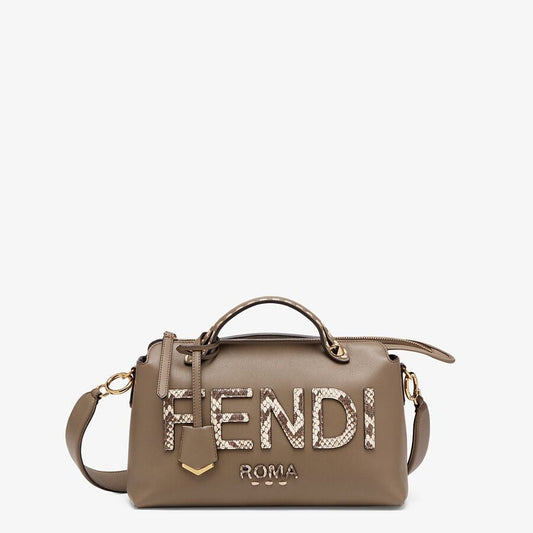 Fendi Leather and Elaphe Boston Bag