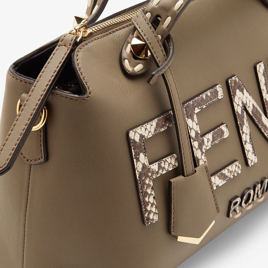 Fendi Leather and Elaphe Boston Bag