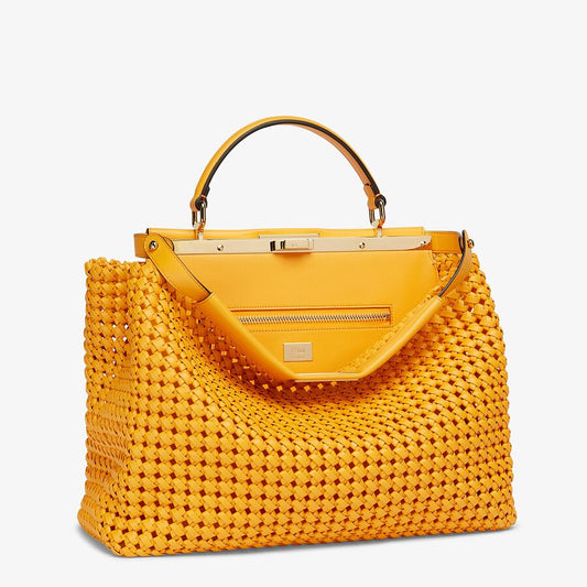 Fendi Orange Braided Leather Bag