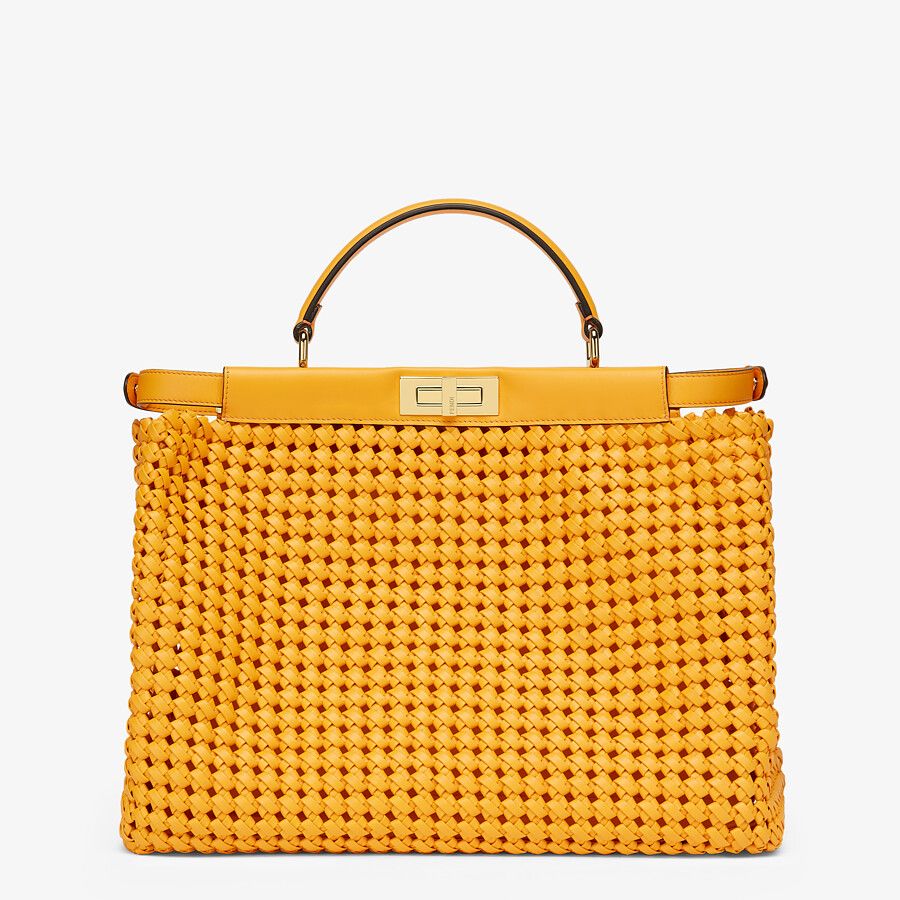 Fendi Orange Braided Leather Bag