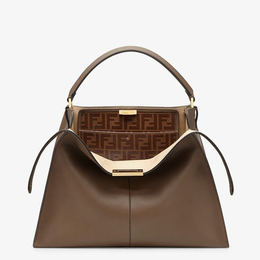 Fendi X-lite Large Brown Leather Bag