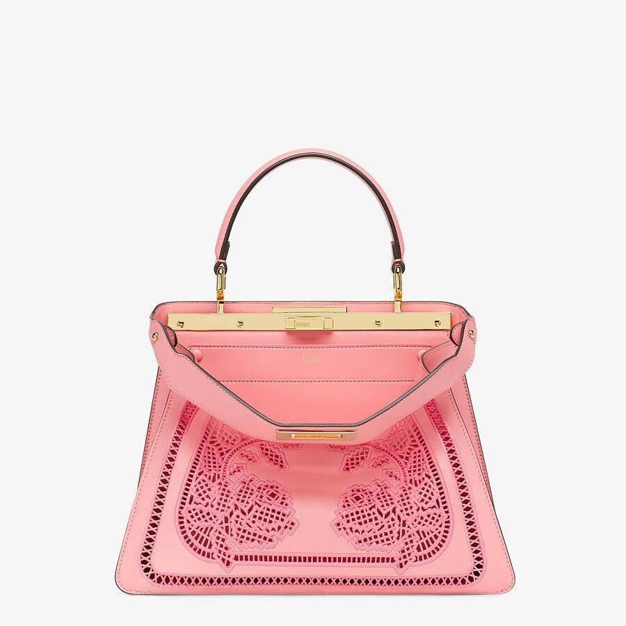 Fendi Medium Leather Bag With Embroidery