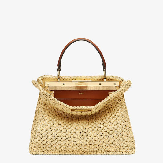 Fendi Medium Woven Straw Bag