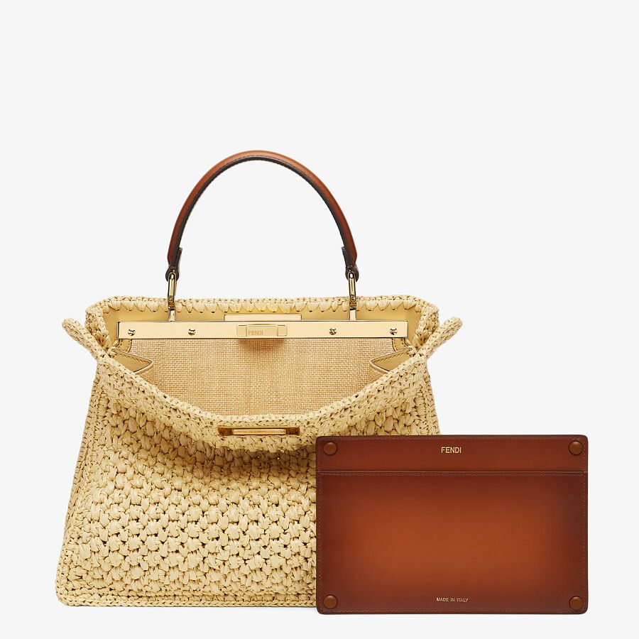 Fendi Medium Woven Straw Bag