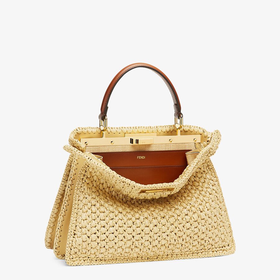 Fendi Medium Woven Straw Bag