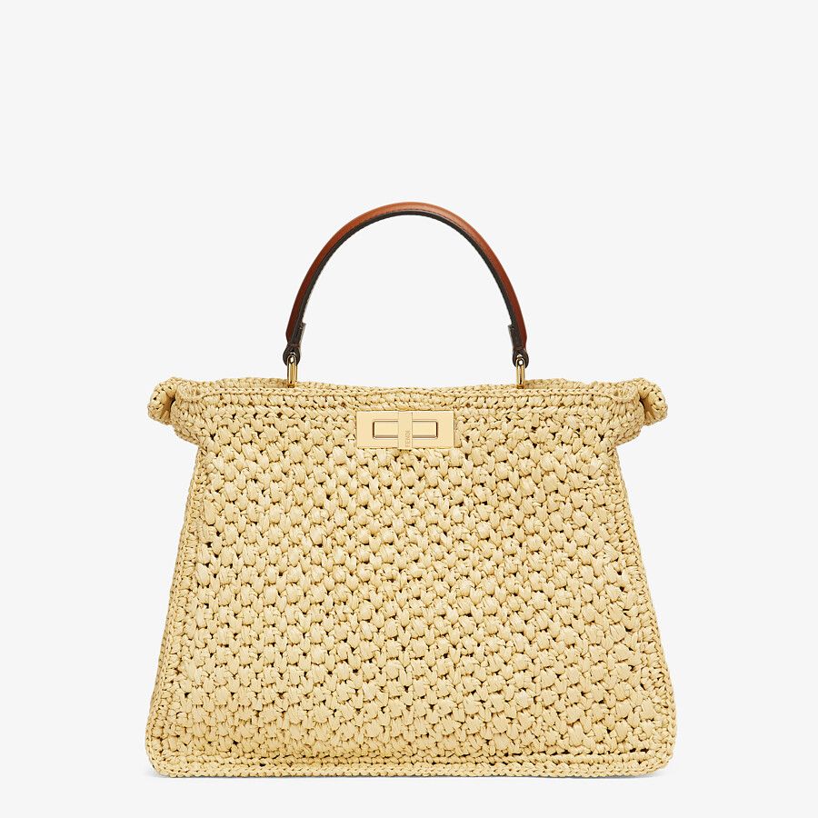 Fendi Medium Woven Straw Bag