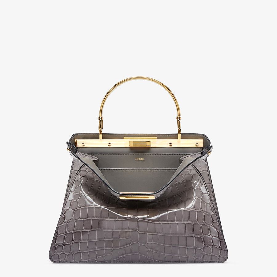 Fendi Medium Gray Crocodile Bag