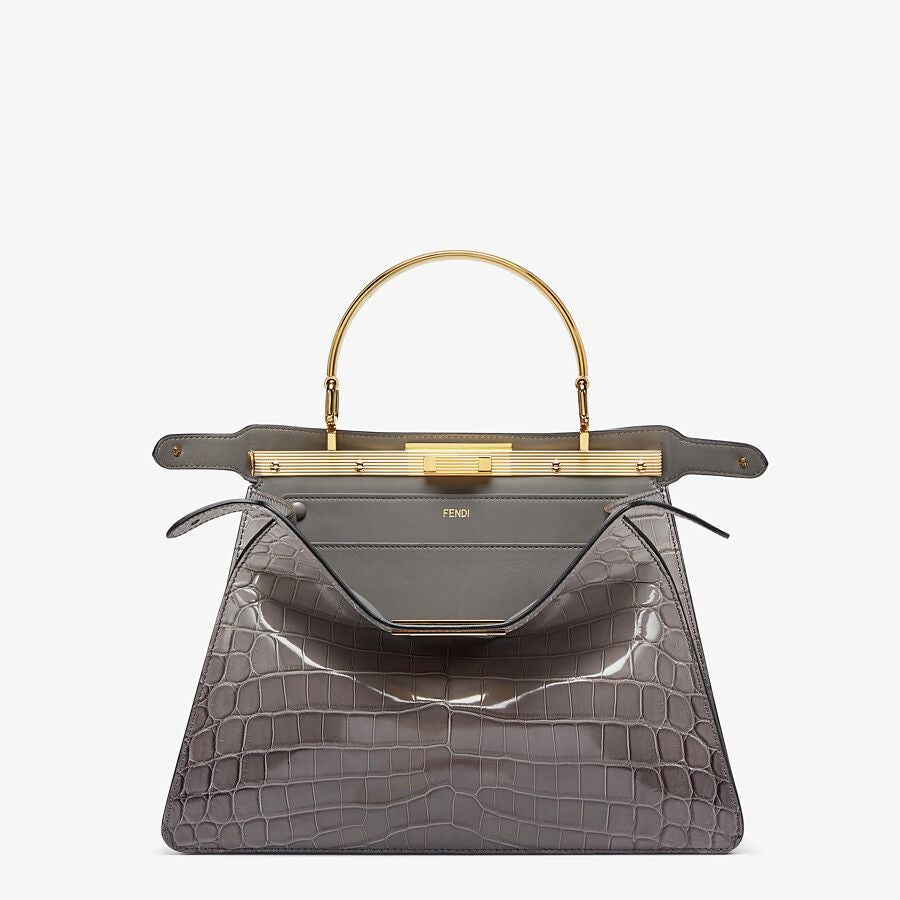 Fendi Medium Gray Crocodile Bag