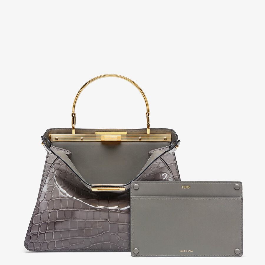 Fendi Medium Gray Crocodile Bag