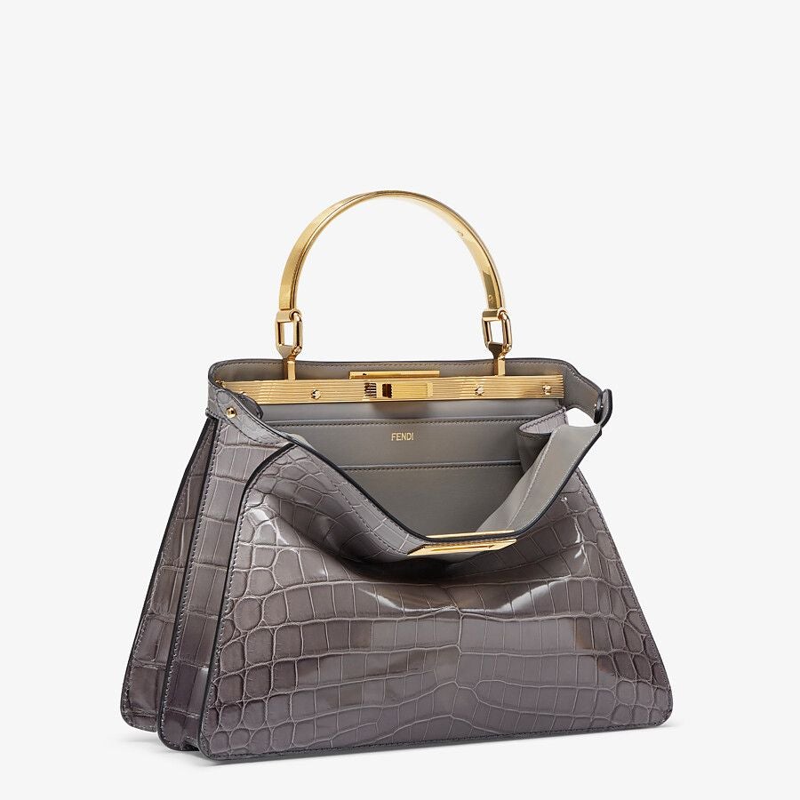 Fendi Medium Gray Crocodile Bag