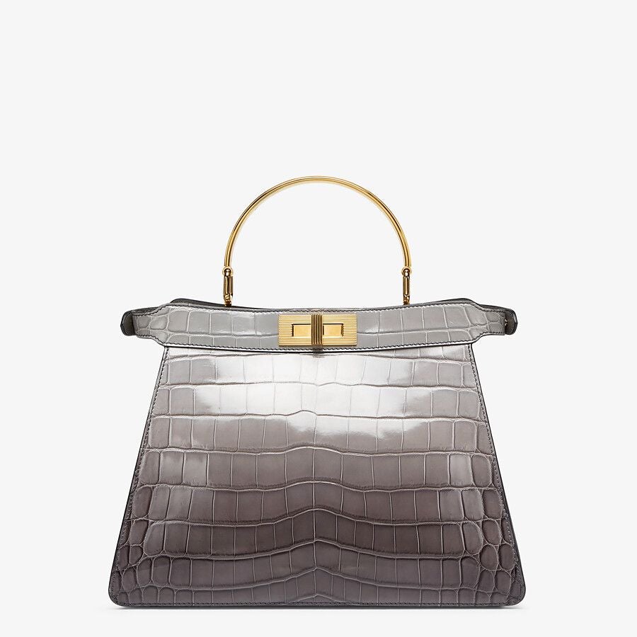 Fendi Medium Gray Crocodile Bag